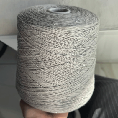 Бобина Micromerinos (95% меринос, 5% пайетки), 650 м. (W 511 Argento, Серебро)