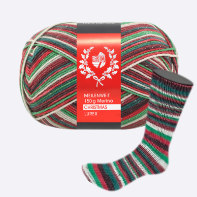 Пряжа Lana Grossa 6-ти нитка LUREX Meilenweit 6-PLY 150 Merino Christmas (634)