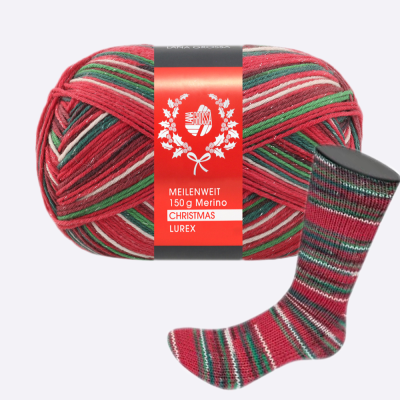 Пряжа Lana Grossa 6-ти нитка LUREX Meilenweit 6-PLY 150 Merino Christmas (636)