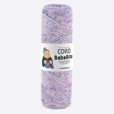 Пряжа полиэфирный шнур BabaRita Tweed  (Баба Рита твид) (Ирис на серебре)