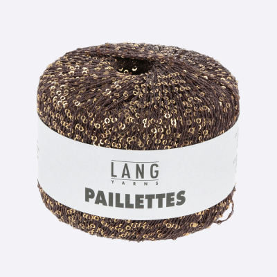 Пряжа Lang Paillettes (39.0068, Брауни с золотом)