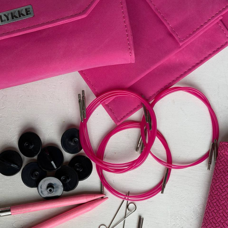 Набор укороченных спиц 7 см 9 пар Lykke Blush Fuchsia Denim