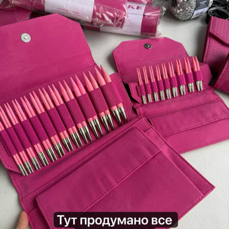 Набор укороченных спиц 7 см 9 пар Lykke Blush Fuchsia Denim