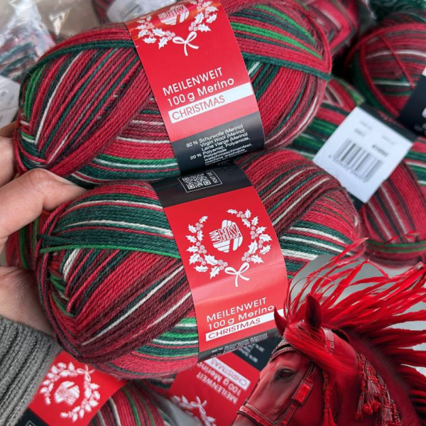 Пряжа Lana Grossa 4-х нитка LUREX Meilenweit 100 Merino Christmas