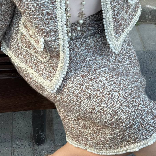 Описание вязания  #Юбка_Chanel_КЛАССИКА