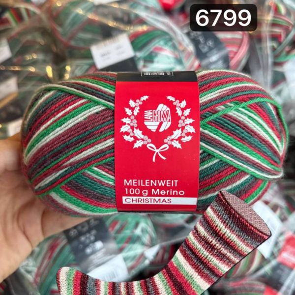 Пряжа Lana Grossa 4-х нитка Meilenweit 100 Merino Christmas
