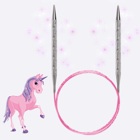 Спицы круговые с рифленой поверхностью Addi Unicorn, 115-7 (115-7/5,5-150, 5,5 мм, 150 см)