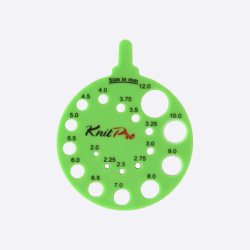 Линейка круглая для определения номера спиц зеленая KnitPro, 10992