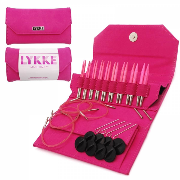 Набор укороченных спиц 7 см 9 пар Lykke Blush Fuchsia Denim