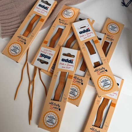 Спицы чулочные эргономичные Addi CraSy Snake Orange, 205-2