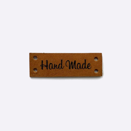 Бирка Hand Made пришивная Кожа (Шоколадный)