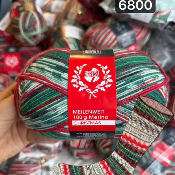 Пряжа Lana Grossa 4-х нитка Meilenweit 100 Merino Christmas