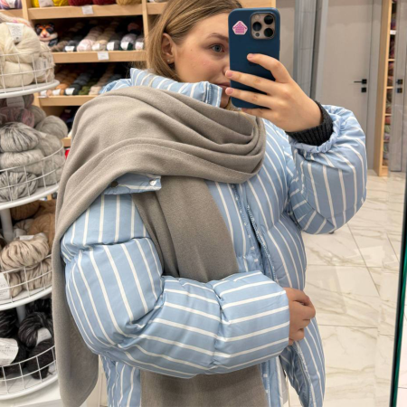 Кашемировый палантин WoolDom, Пенка латте