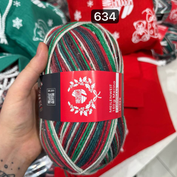 Пряжа Lana Grossa 6-ти нитка LUREX Meilenweit 6-PLY 150 Merino Christmas