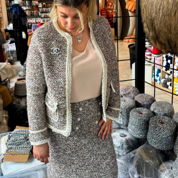 Описание вязания  #Юбка_Chanel_КЛАССИКА