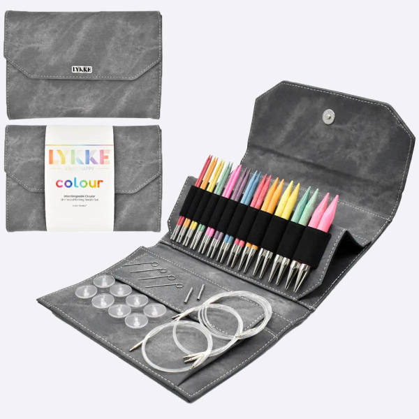 Набор спиц 12 см 12 пар LYKKE COLOUR Grey