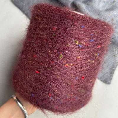 Бобина Silkid Tweed (62% кидмохер, 8% тенсел, 30% шелк), 850 м. (3314, Лазурное вино)